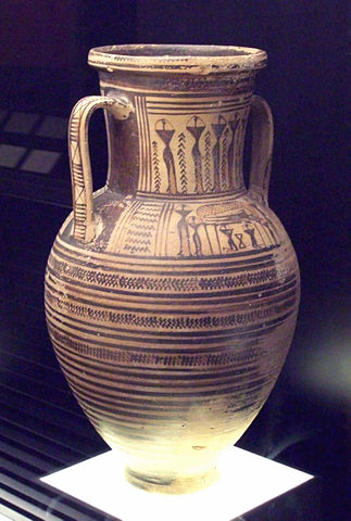 Attic neck-amphora Late Geometric IIa (M.A.N. 1999-99-26) 01