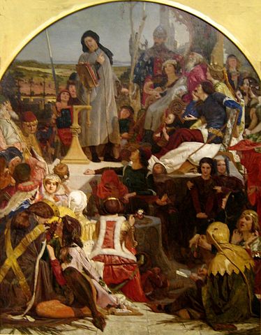 'Chaucer at the Court of Edward III', oil on canvas painting by Ford Madox Brown, 1847-1851, Art Gallery of New South Wales.jpg