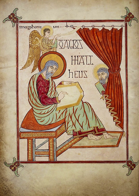 St. Matthew - Lindisfarne Gospels (710-721), f.25v - BL Cotton MS Nero D IV.jpg