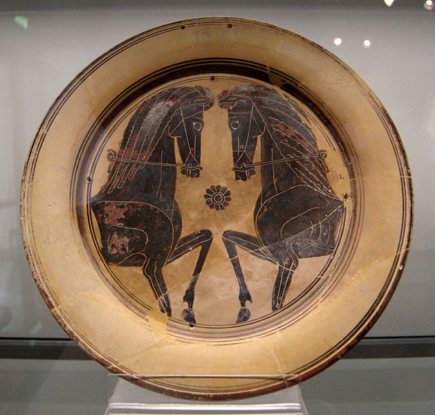 Corinthian plate horses 600-575 BC Staatliche Antikensammlungen