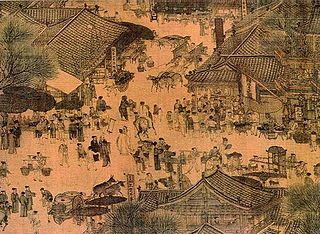 Along the River During the Qingming Festival (detail of original)
