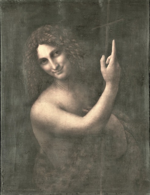 Leonardo da Vinci - Saint John the Baptist C2RMF retouched