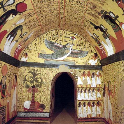 エジプト　ルクソール　墓室の壁画 egypt luxor